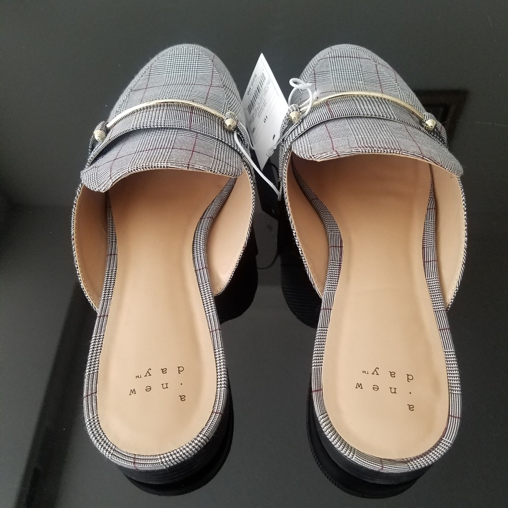 A New Day Remmy Plaid Backless Loafers New - Picture 2 of 5